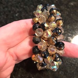 Black and clear rhinestone bracelet